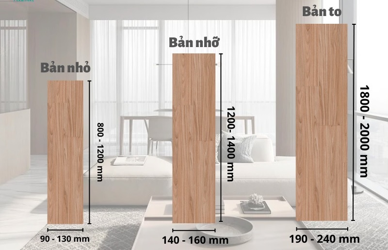 Bật mí cách lựa chọn kích thước sàn gỗ phù hợp