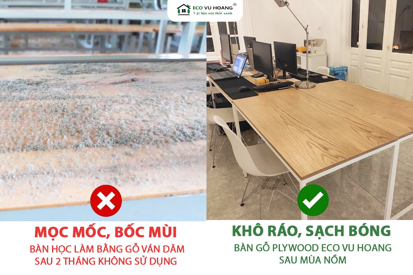 ĐỪNG BAO GIỜ ĐÁNH ĐỔI SỨC KHỎE VỚI BÀN GỖ KÉM CHẤT LƯỢNG!